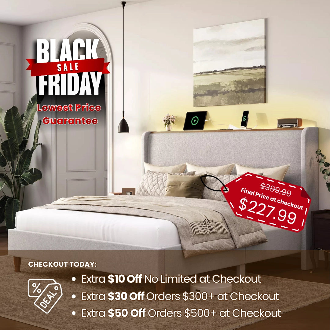 Arc Liene Headbaord Wingback Bed Frame