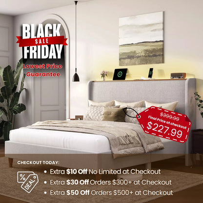 Arc Liene Headbaord Wingback Bed Frame