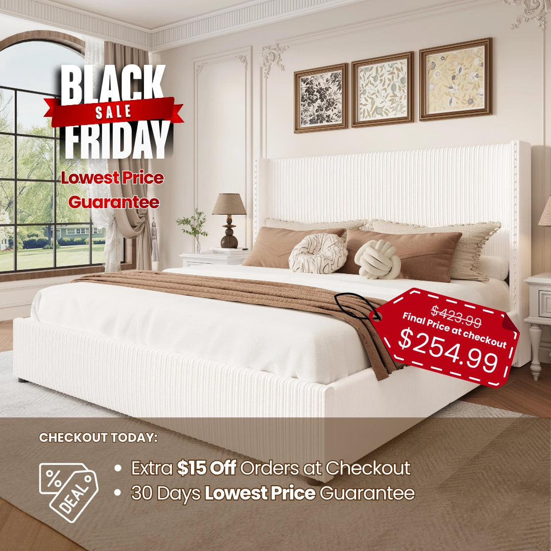 Elysia Corduroy Bed Frame