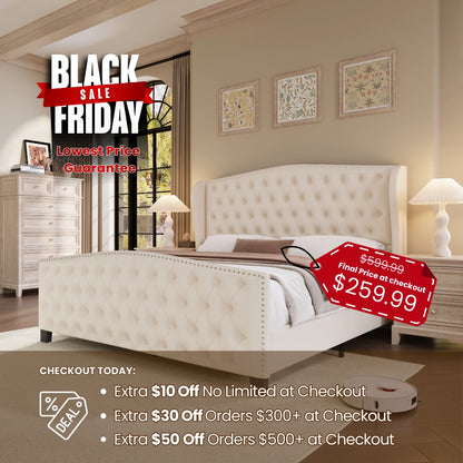 Nadell Velvet Bed Frame with Tall headboard