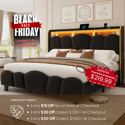 Melora Arch Velvet Bed Frame