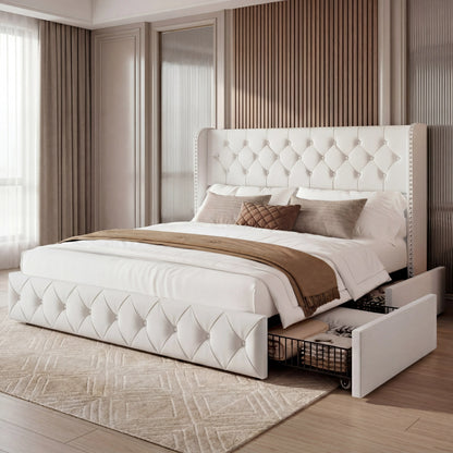 Korall Upholstered Bed Frame with Storage