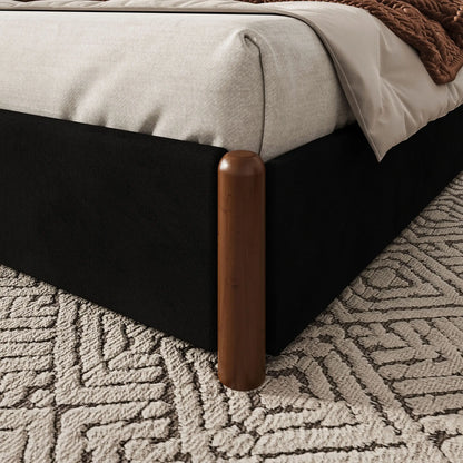 Mavlen Velvet Upholstered Platform Bed Frame with Storage