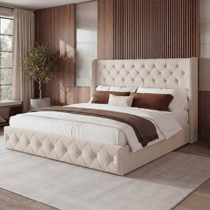 Korall Upholstered Bed Frame with Storage