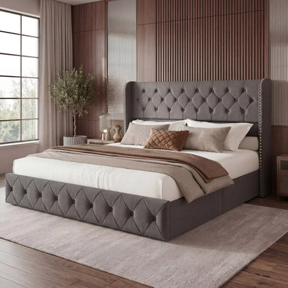 Korall Upholstered Bed Frame with Storage