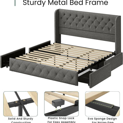 queen size bed with storage underneath