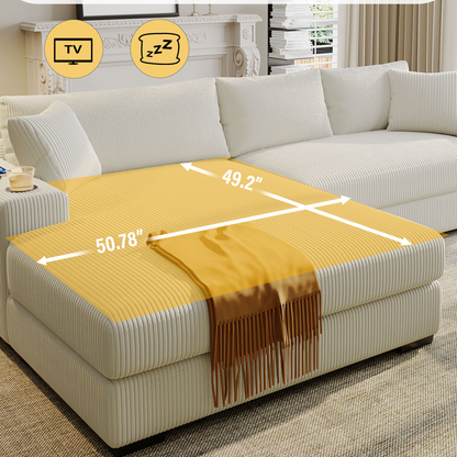 Kova 111" L-Shaped Chaise Longue Sofa  | USB-C Charging  |  Cup Holders