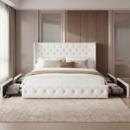 Korall Upholstered Bed Frame with Storage