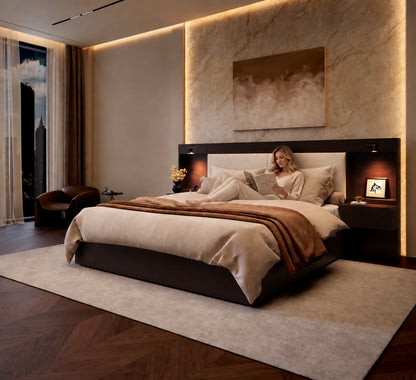 Kaelen Wooden Storage Bed with Nightstands & Charging Station
